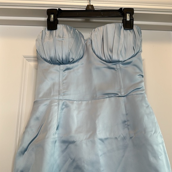 Naked‎ Wardrobe Satin ice blue strapless mini dress size Small - Picture 3 of 5